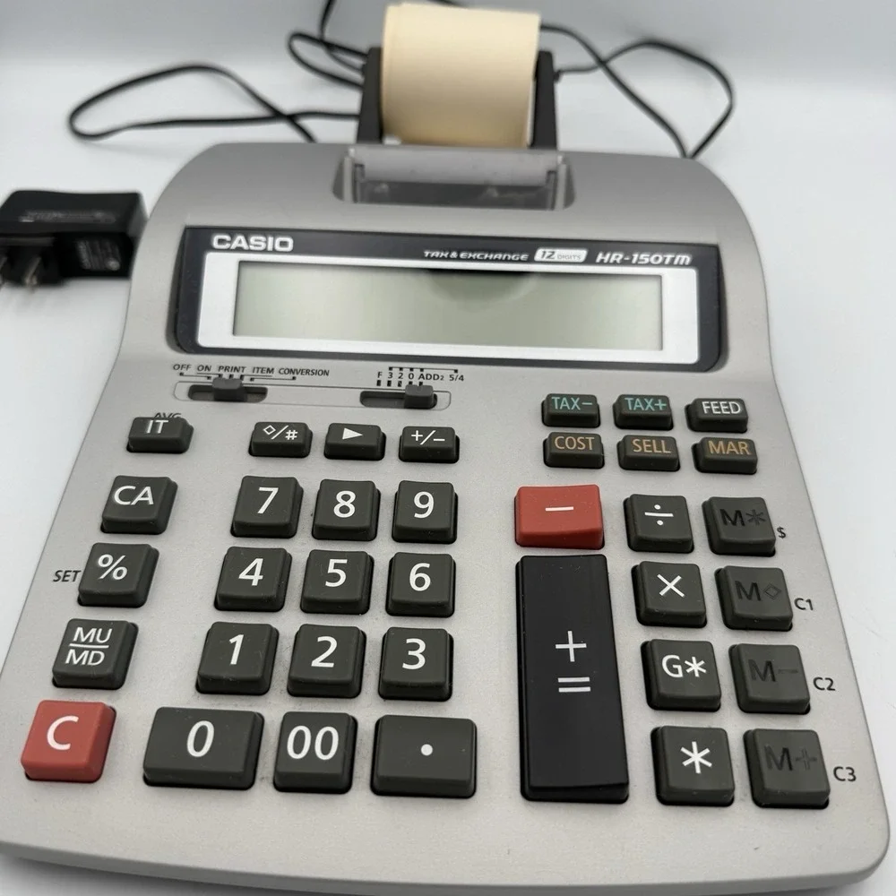 Casio HR-150TMP Business‎ Calculator 2 Color Printing 12 Digit (Needs cartridge)